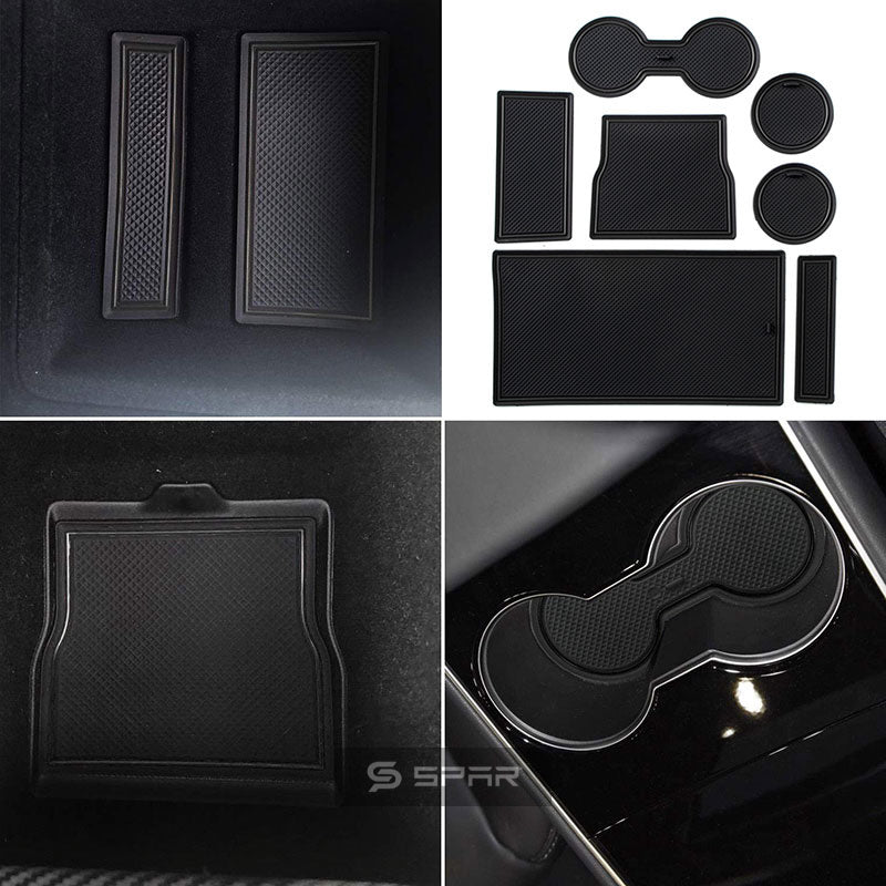 BLACK INTERIOR LINER MATS SET (7 PCS.) FOR TESLA MODEL 3-Y
