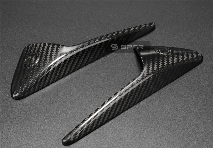 أغطية حماية للكاميرا الجانبية من الكاربون فايبر اللامع لسيارة من نوع تيسلا