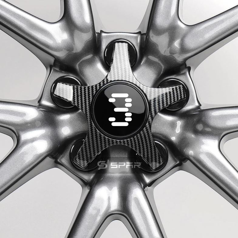 CARBON FIBER WHEEL CENTER STAR HUB CAPS SET FOR TESLA MODEL 3