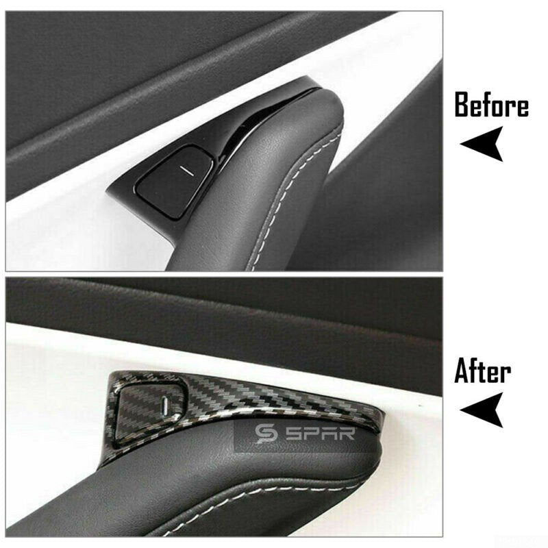 مجموعة أغطية لأزرار الأبواب من الكاربون فايبر مطفي لسيارة من نوع تيسلا الطراز (3/Y)