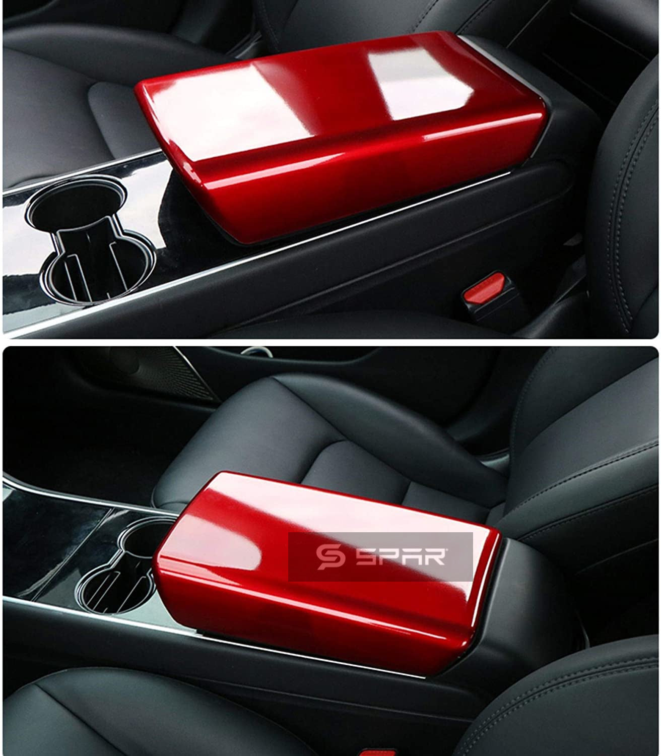 RED ARMREST TRIM FOR TESLA MODEL 3-Y