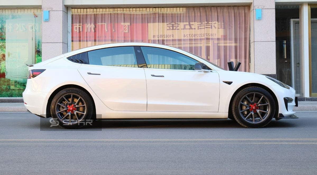 RED WHEEL CENTER STAR HUB CAPS SET FOR TESLA MODEL 3