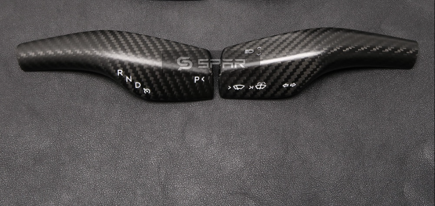 GENUINE CARBON FIBER GEAR SHIFTER TRIMS FOR TESLA MODEL 3-Y (MATTE)