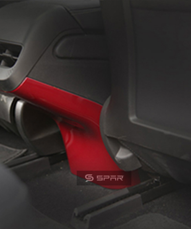 RED REAR LOWER ANTI-KICK MOLDED COVERING TRIMS FOR TESLA MODEL 3-Y