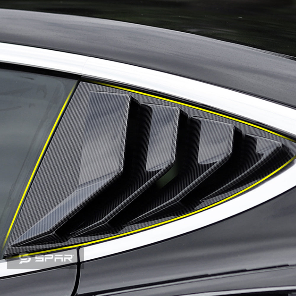 Carbon Fiber Rear Window Molded Louver Trims for Tesla Model 3/Y