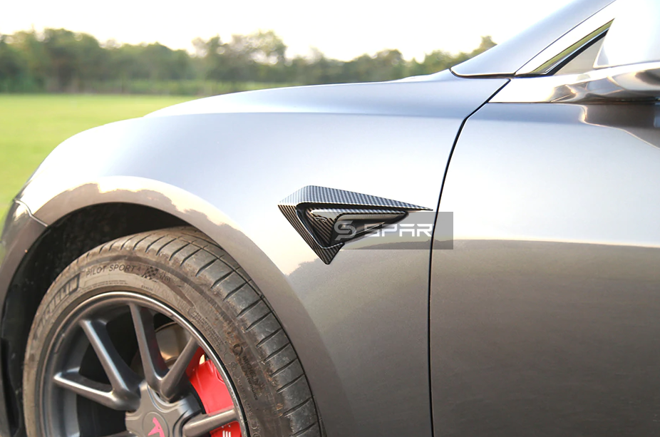 MATTE CARBON FIBER SIDE CAMERA TRIM ACCENTS FOR TESLA MODEL S/3/X