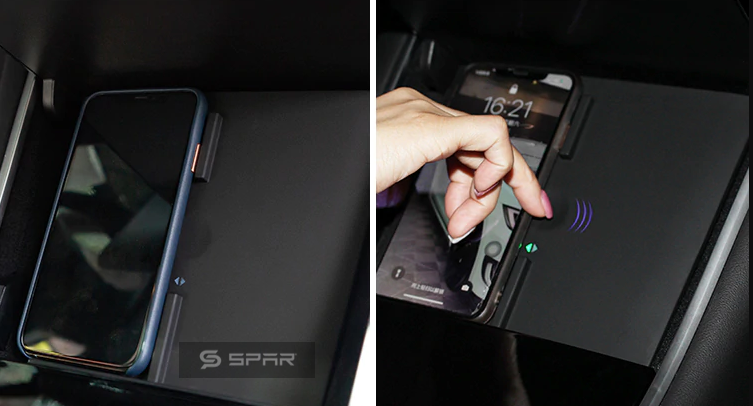 MATTE BLACK ULTRA-FAST WIRELESS PHONE CHARGER FOR TESLA MODEL 3 2020