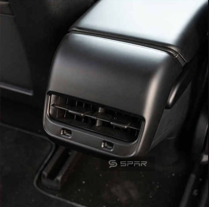 MATTE BLACK REAR UPPER ANTI-KICK MOLDED COVERING TRIMS FOR TESLA MODEL 3-Y