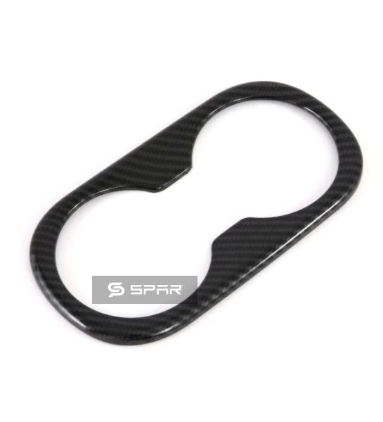 CARBON FIBER REAR CUP HOLDER FRAME COVERING TRIMS FOR TESLA MODEL 3-Y