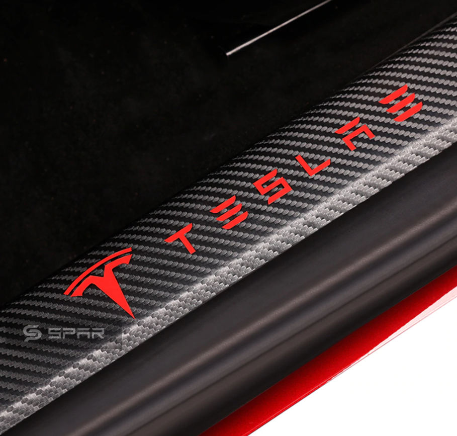 CARBON FIBER DOOR SILL PROTECTIVE VINYL STICKERS FOR TESLA MODEL 3