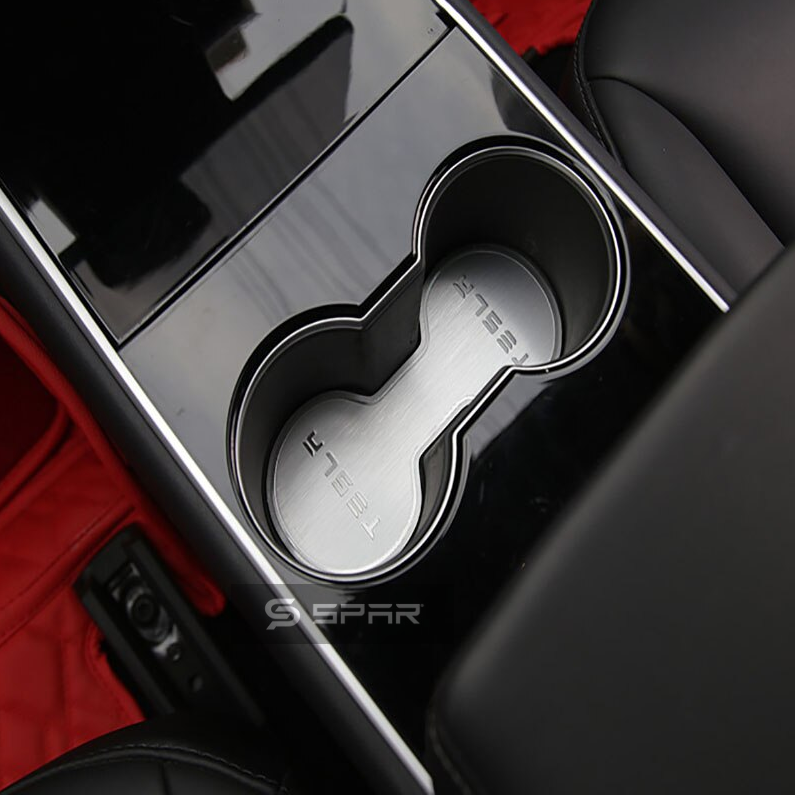 CENTER CONSOLE WATER COASTER ALUMINUM FOR TESLA MODEL 3-Y