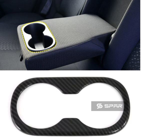 CARBON FIBER REAR CUP HOLDER FRAME COVERING TRIMS FOR TESLA MODEL 3-Y