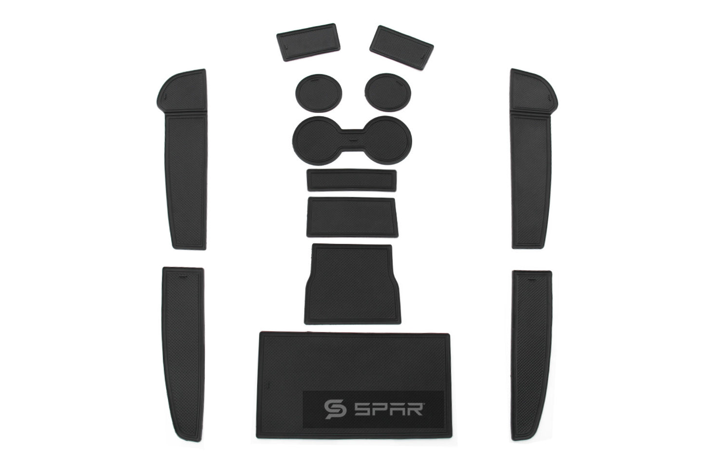 مجموعة مفارش لفتحات السيارة الداخلية(13 قطع) بلون أسود الاصدار 2 لسيارة من نوع تيسلا الطراز (3/Y)