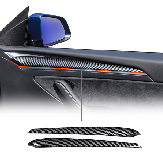 Front Door Panel Accent Trims Carbon Fiber for Tesla Model 3/Y