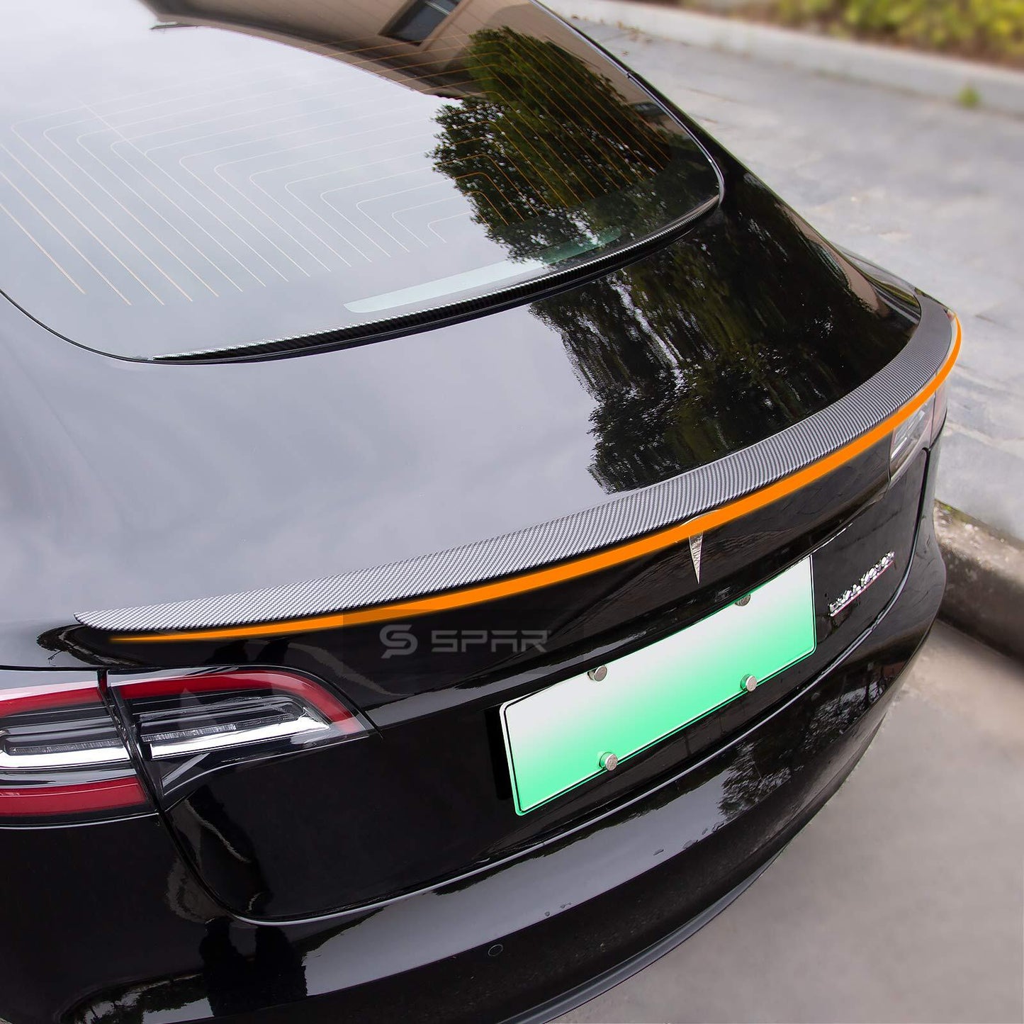 GENUINE CARBON FIBER PERFORMANCE SPOILER FOR TESLA MODEL 3 (MATTE)