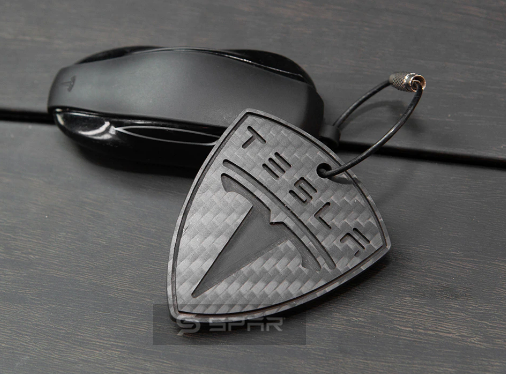 GENUINE CARBON FIBER KEYCHAIN FOR TESLA MODEL S-3-X-Y