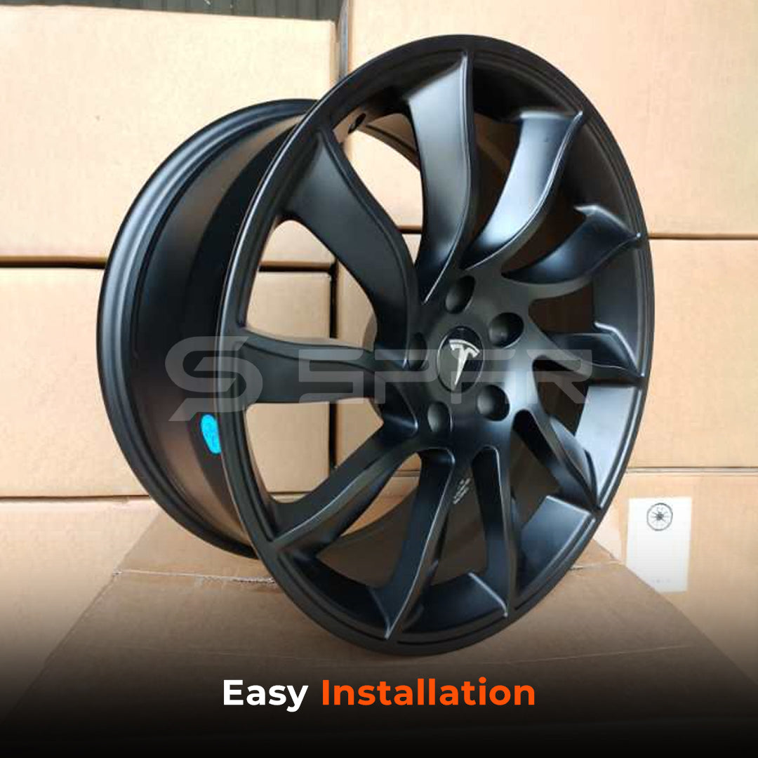 18" Alpha Turbine Wheels (Matte Black) for Tesla Model 3/Y (4 pcs)