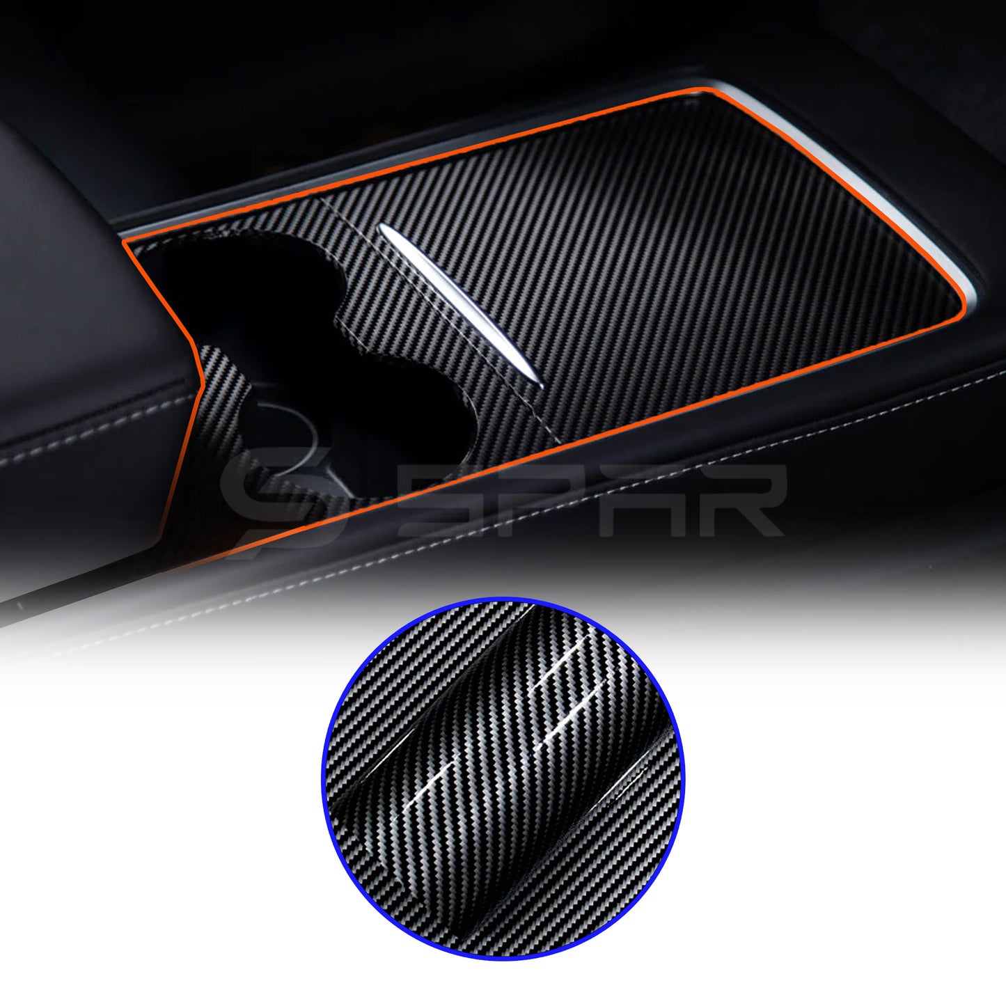 تغليف حماية لامع من الكاربون فايبر (الجيل الثاني) لسيارة من نوع تيسلا الطراز (3/Y)