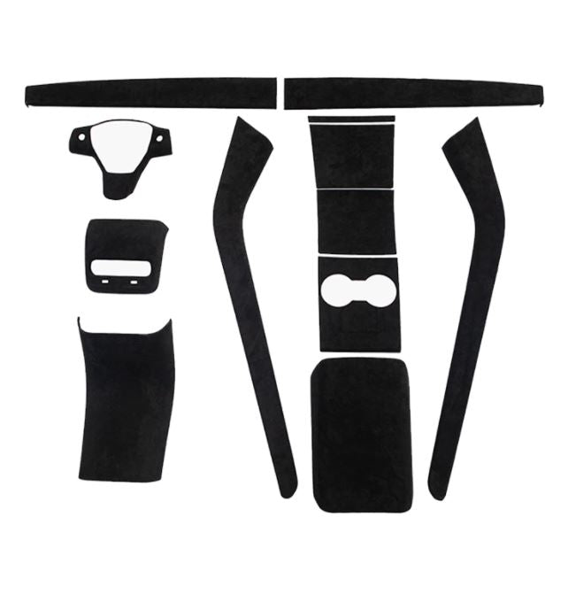 عدة تطوير لداخلية السيارة من قماش الألكنتارا الايطالي بلون أسود لسيارة من نوع تيسلا الطراز 3