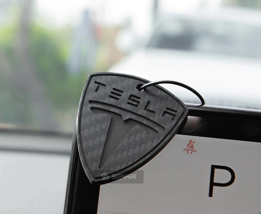 GENUINE CARBON FIBER KEYCHAIN FOR TESLA MODEL S-3-X-Y