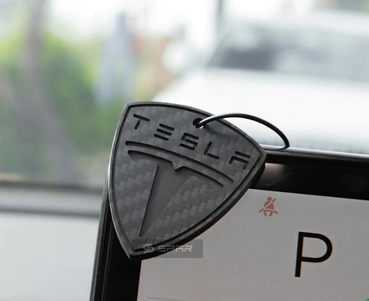 GENUINE CARBON FIBER KEYCHAIN FOR TESLA MODEL S-3-X-Y