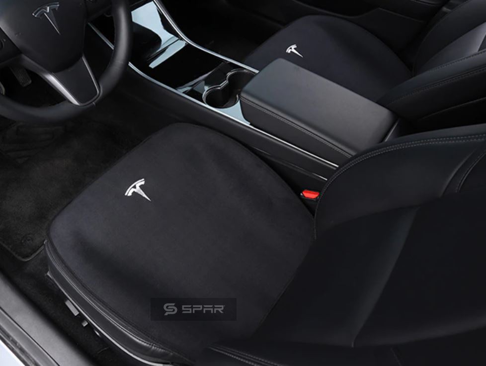 BLACK UPHOLSTERED LEATHER REAR SEAT BACKING FOR TESLA MODEL 3-Y