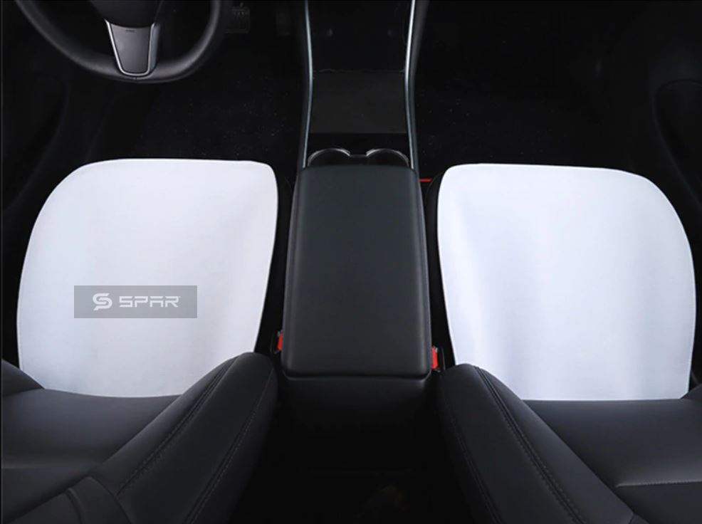 WHITE UPHOLSTERED LEATHER REAR SEAT BACKING FOR TESLA MODEL 3-Y