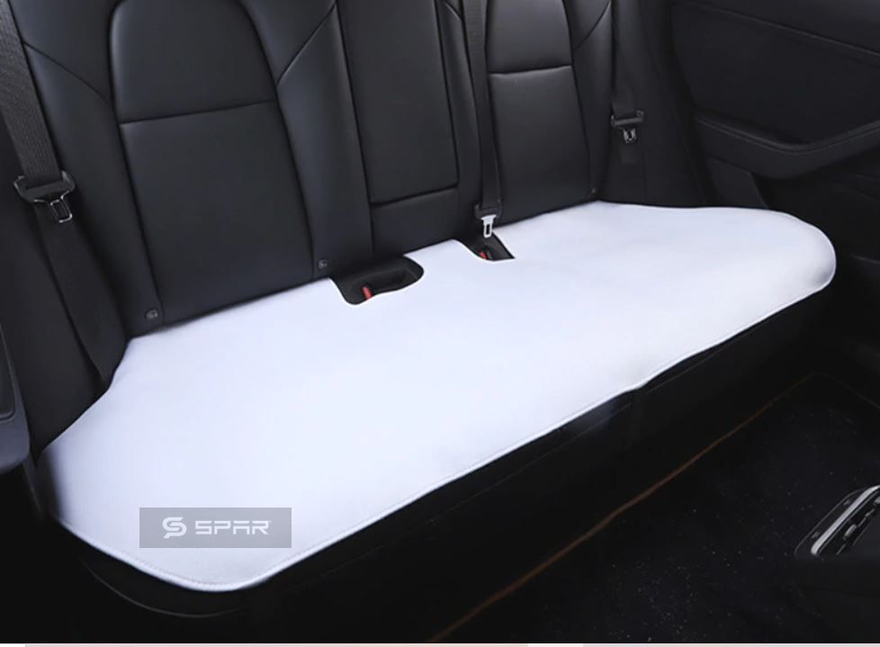 WHITE UPHOLSTERED LEATHER REAR SEAT BACKING FOR TESLA MODEL 3-Y