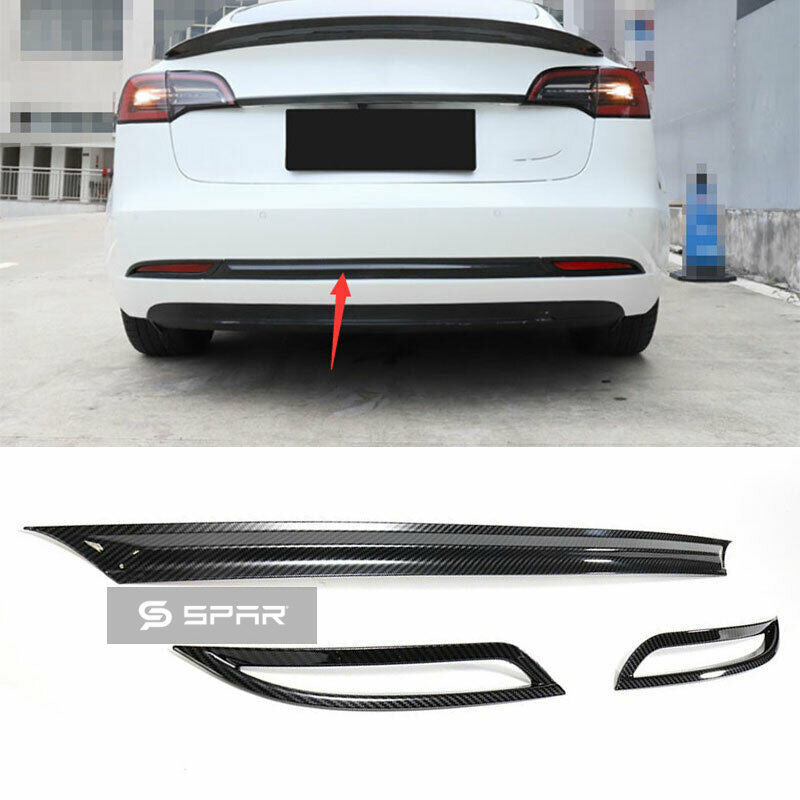 CARBON FIBER REAR BUMPER TRIMS KIT FOR TESLA MODEL 3-Y