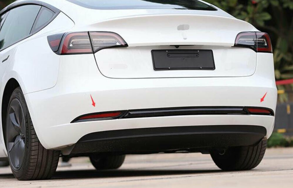MATTE BLACK REAR FOG LIGHT TRIMS FOR TESLA MODEL 3-Y