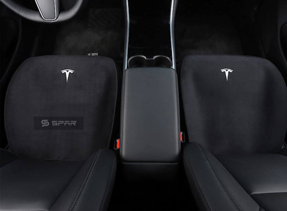 BLACK UPHOLSTERED LEATHER REAR SEAT BACKING FOR TESLA MODEL 3-Y