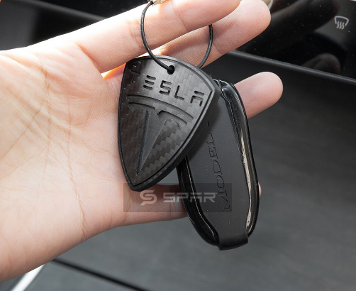 GENUINE CARBON FIBER KEYCHAIN FOR TESLA MODEL S-3-X-Y
