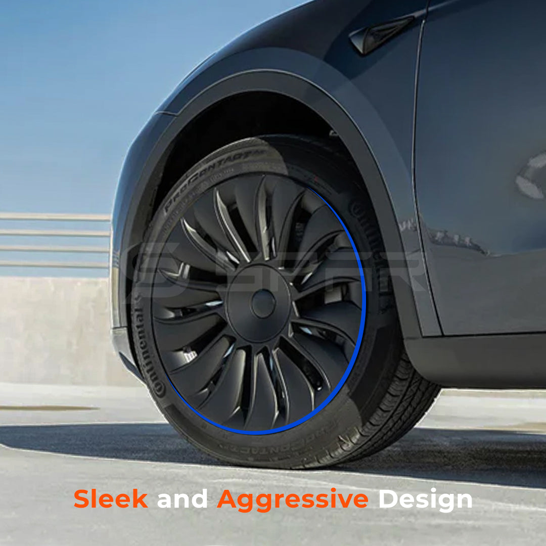 Performance Aero Turbine Wheel Caps 19" for Tesla Model Y (Matte Black)