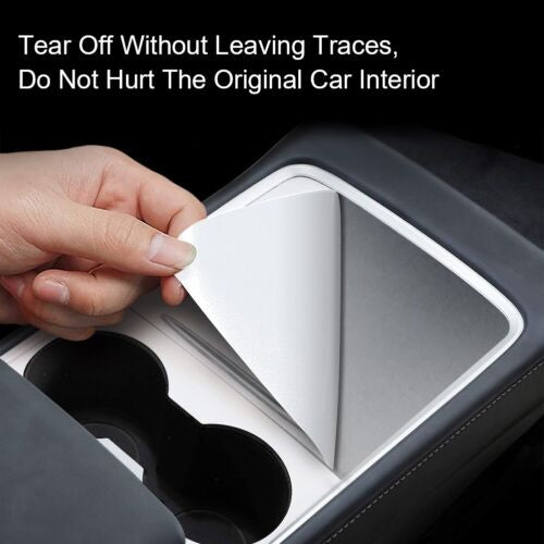 Pearl White Center Console Vinyl Wrap (Gen. 2) for Tesla Model 3/Y