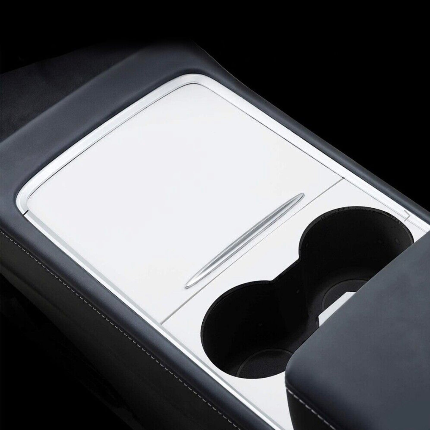 Pearl White Center Console Vinyl Wrap (Gen. 2) for Tesla Model 3/Y