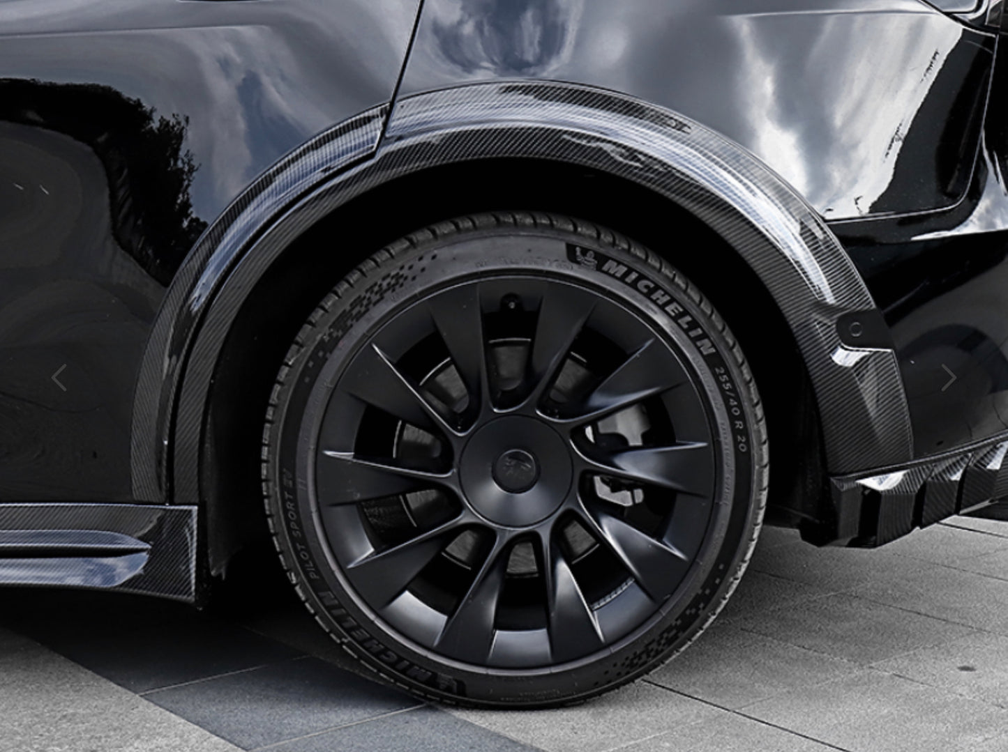 Carbon Fiber Wheel Arch Trim for Tesla Model Y