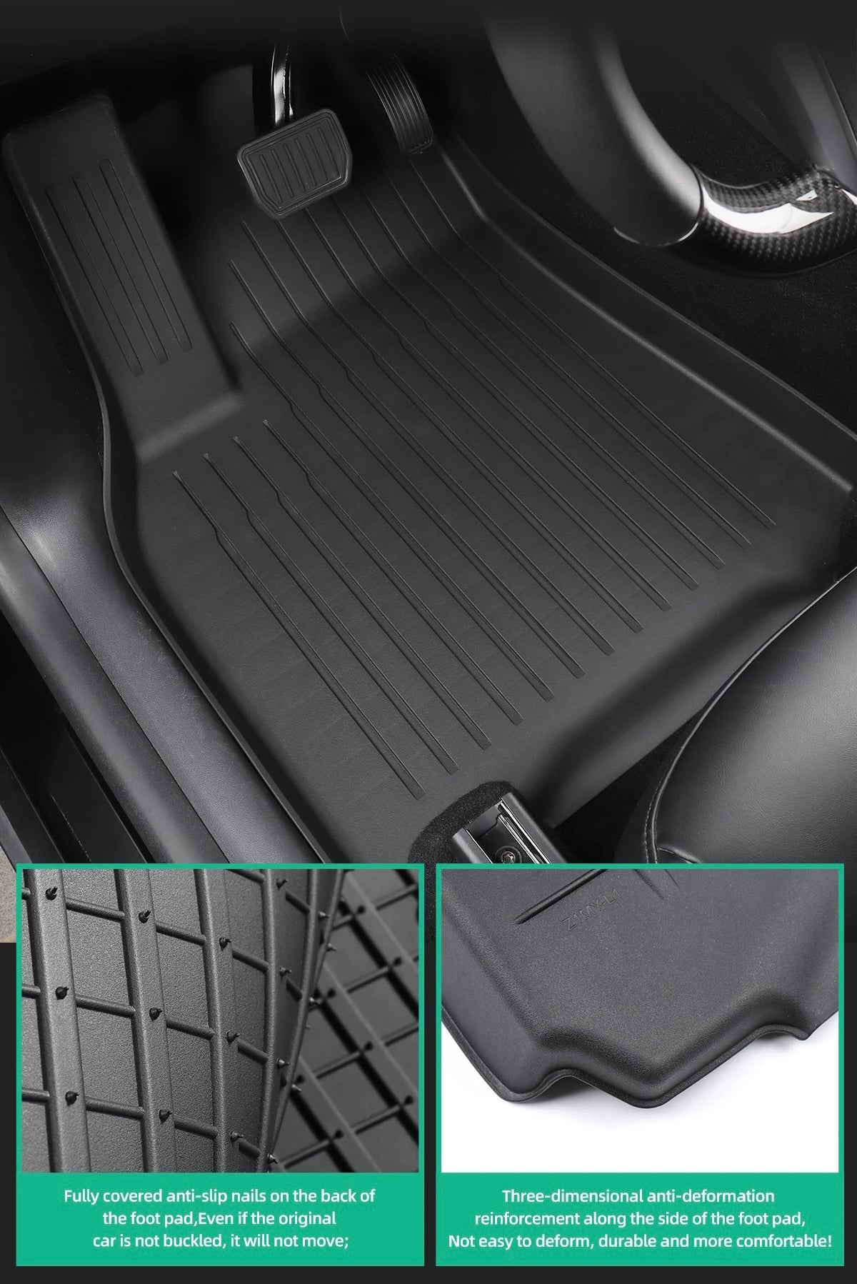 Weatherproof Nano Floor Mats Set for Tesla Model Y