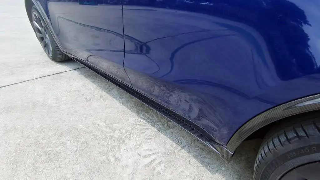 Carbon Fiber Custom Molded Side Skirts for Tesla Model Y