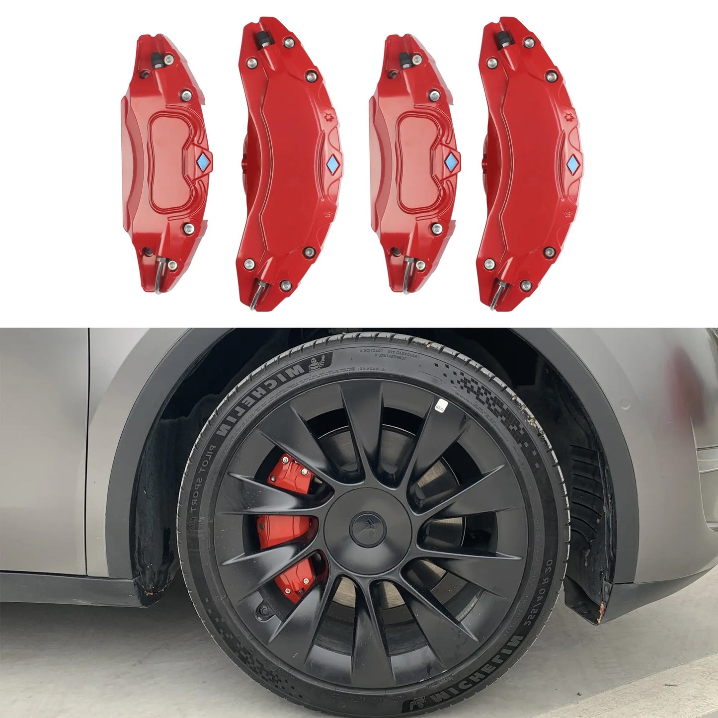 Red Brake Caliper Covers for Tesla Model 3/Y