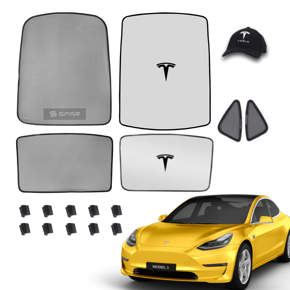 Anti-UV Insulated Sun Shade Set (7 pcs. set) for Tesla Model 3
