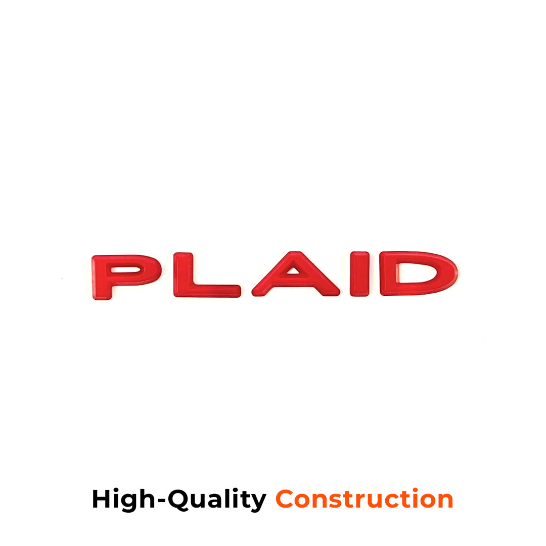 Plaid Letter Emblem for Tesla Model S/3/X/Y