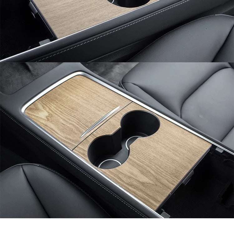Wooden Center Console Wrap (Gen. 2) for Tesla Model 3/Y