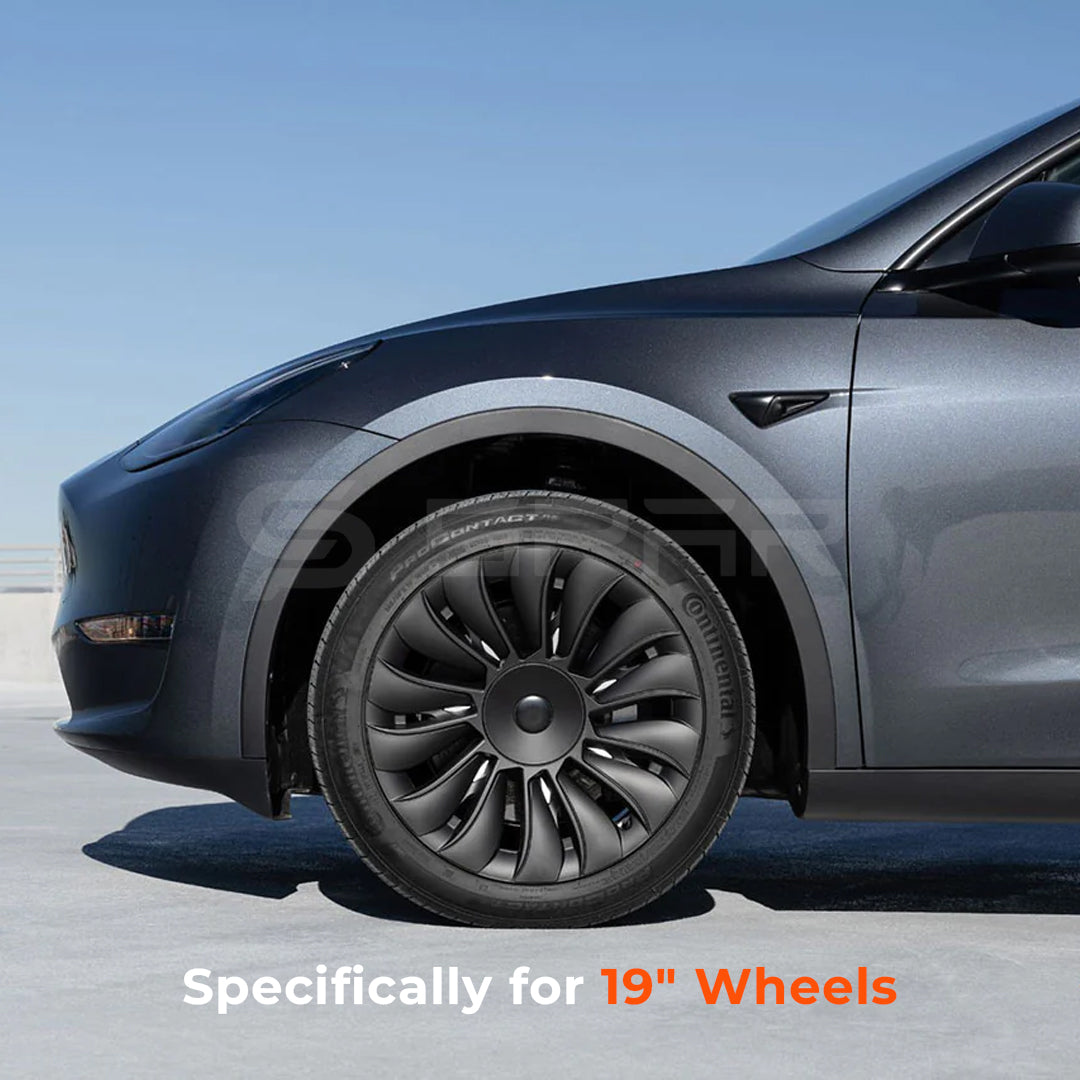 Performance Aero Turbine Wheel Caps 19" for Tesla Model Y (Matte Black)