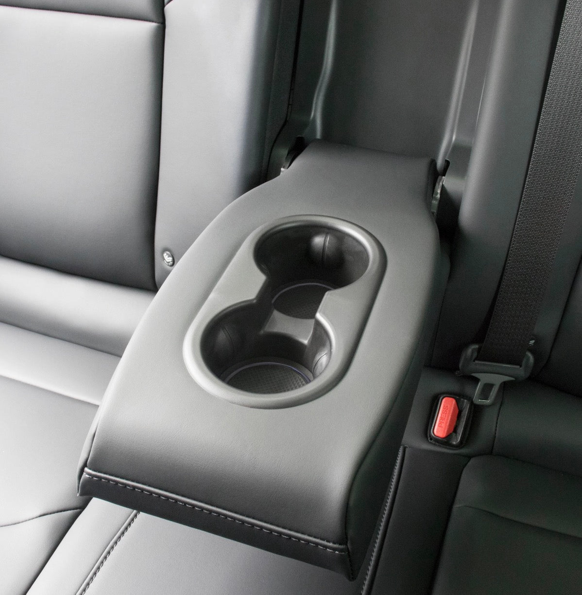 MATTE BLACK REAR CUP HOLDER FRAME COVERING TRIMS FOR TESLA MODEL 3-Y