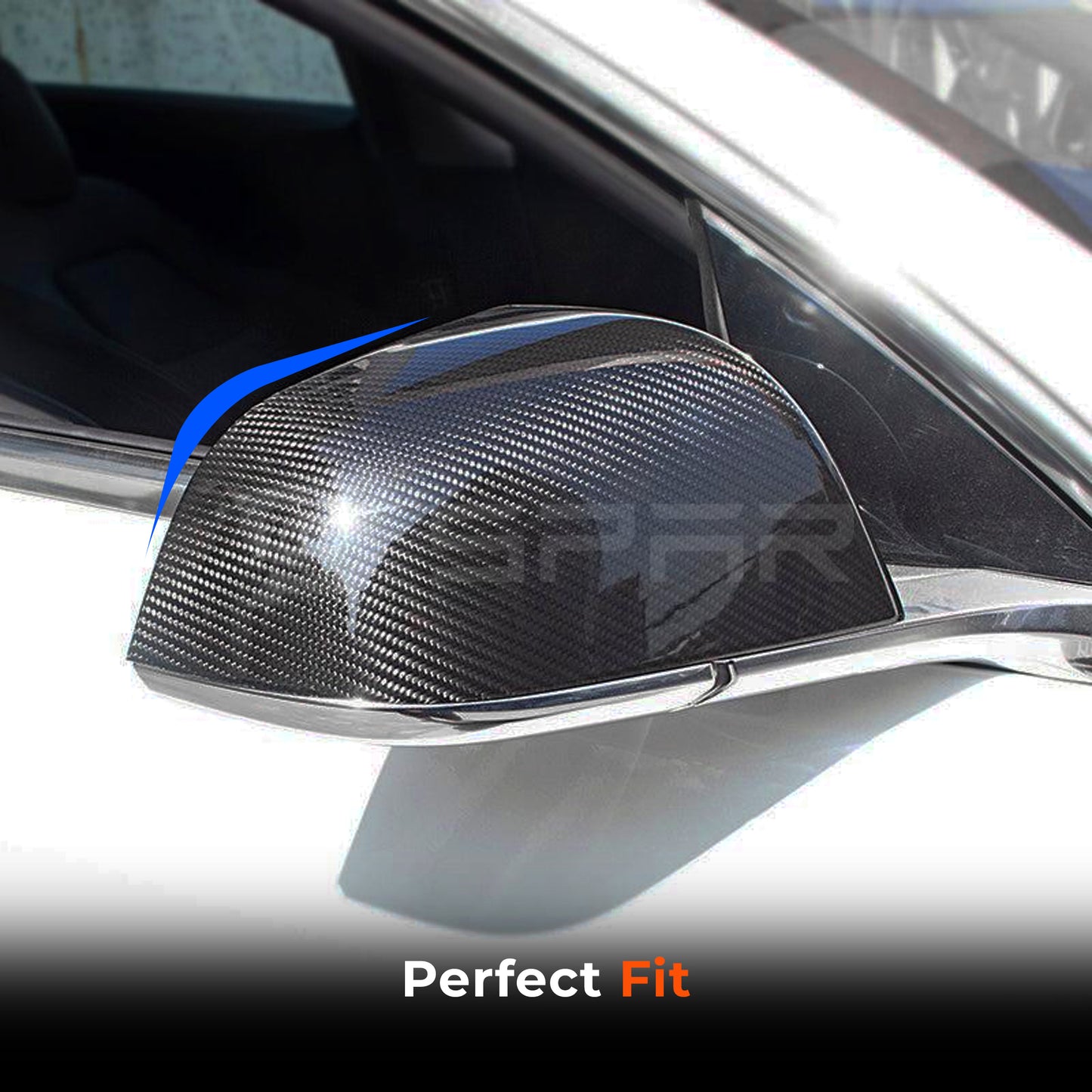 Carbon Fiber Side Mirror Molded Covers for Tesla Model 3/Y