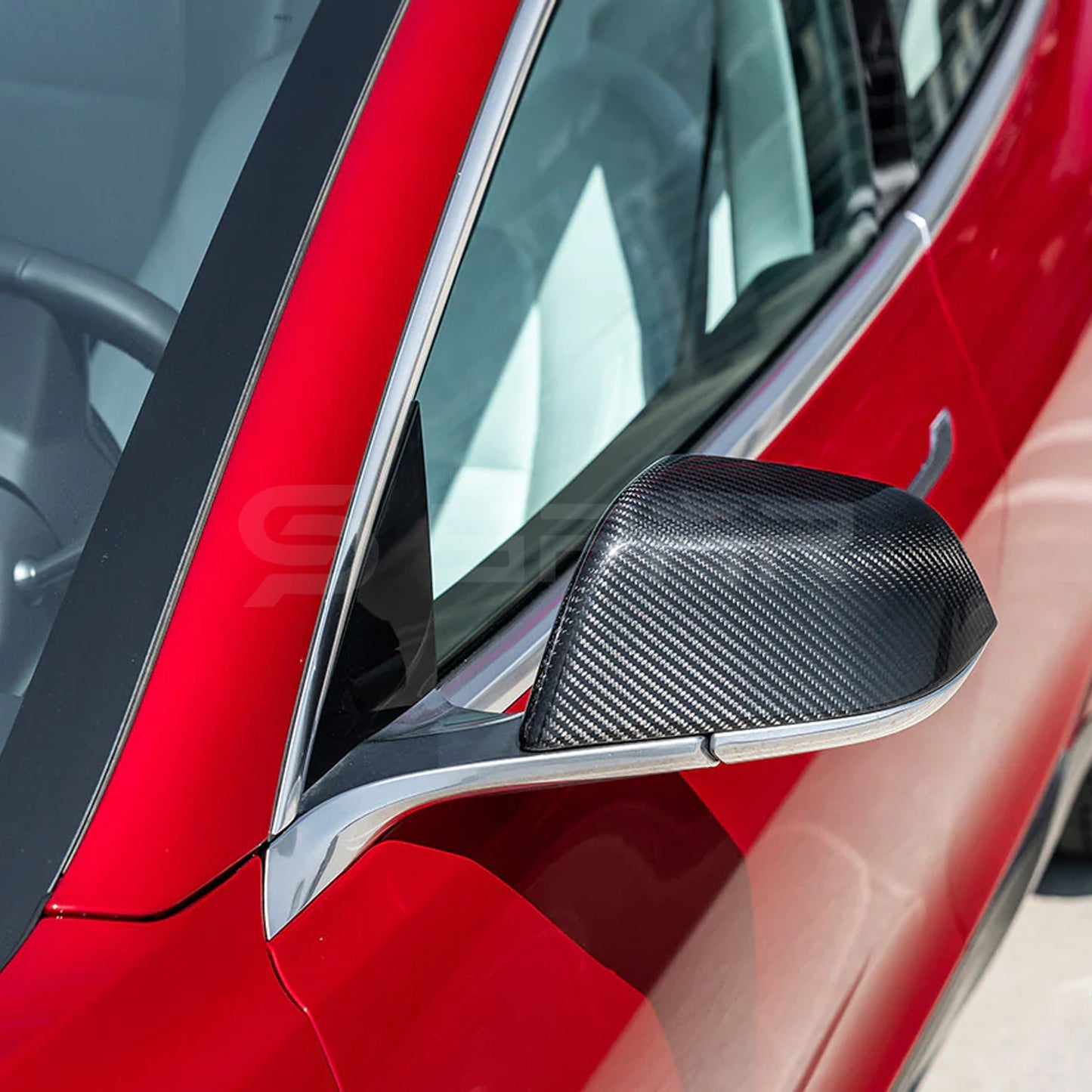 Carbon Fiber Side Mirror Molded Covers for Tesla Model 3