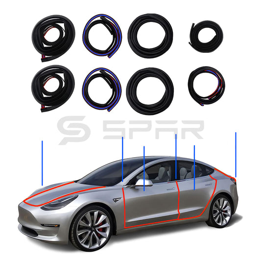 Full Car Weather & Soundproofing Sealing Strip Kit for Tesla Model 3