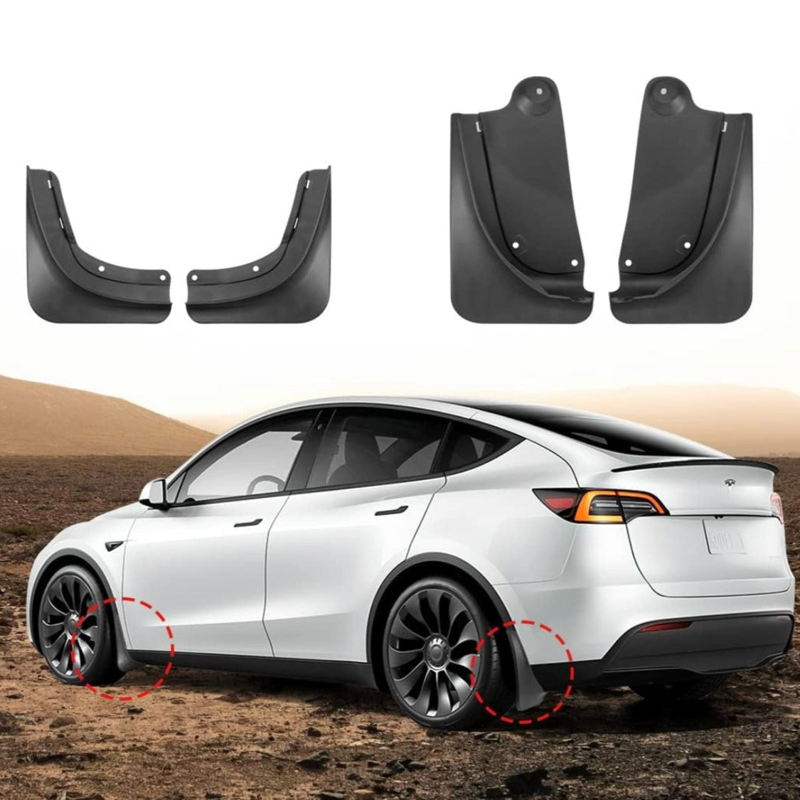 Matte Black Mudflaps (Upgraded Version) for Tesla Model Y