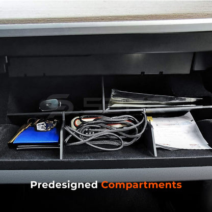 رف لتقسيم و تنظيم التخزين في صندوق القفازات لسيارة من نوع تيسلا الطراز (3/Y)