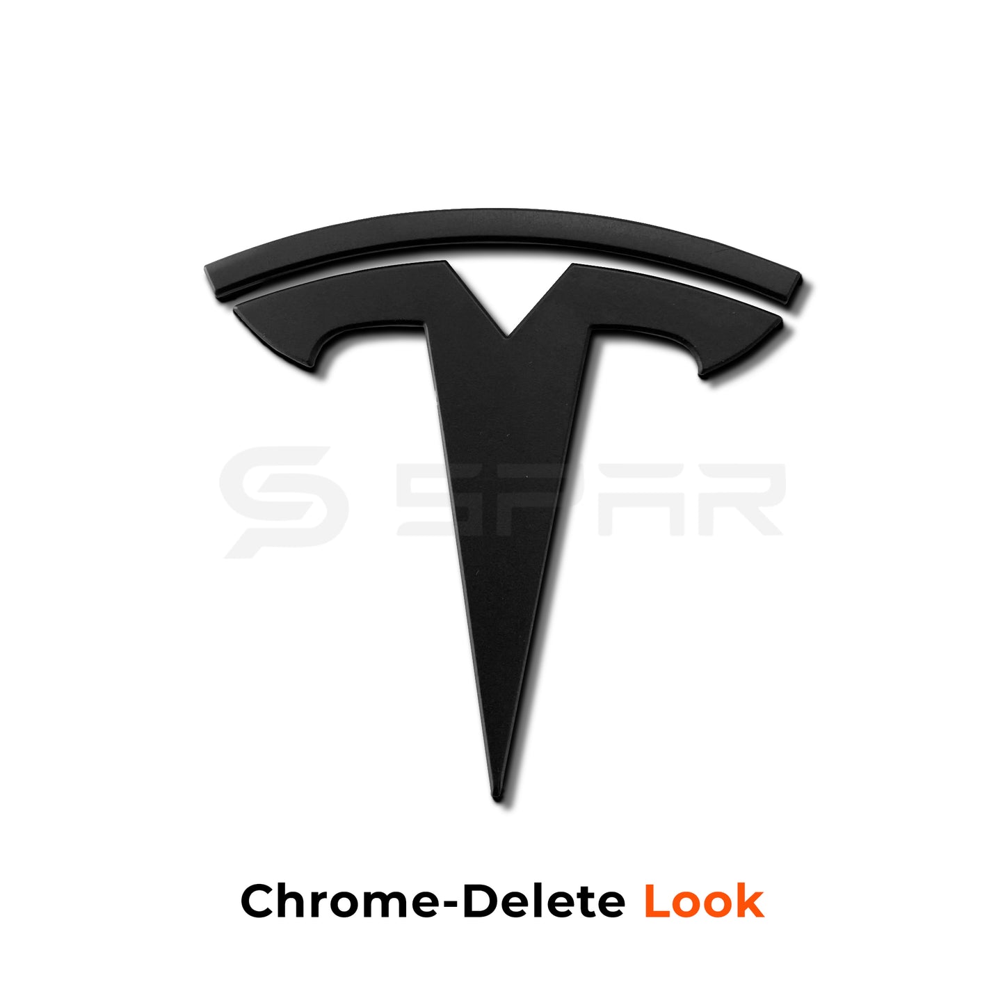 Matte Black Molded 3D Logo Set Chrome Delete for Tesla Model 3